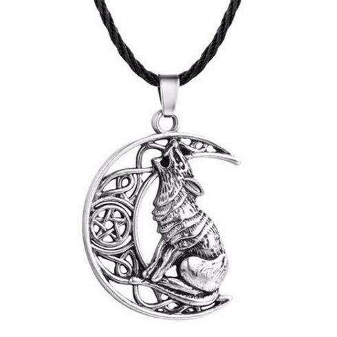 Collier Loup Lune (Acier)
